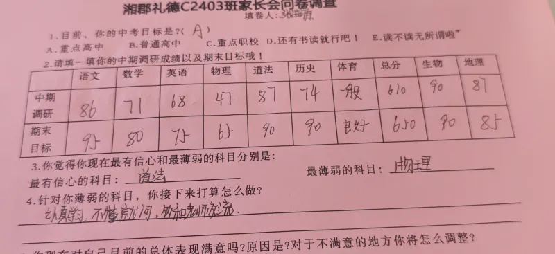 给老大开个家长会收到这个